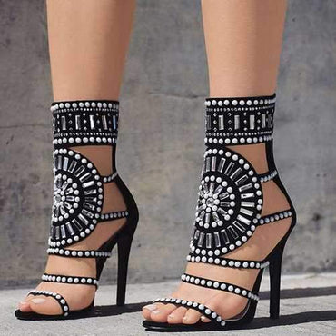 Hollow Out Roma Gladiator Heel Sandals
