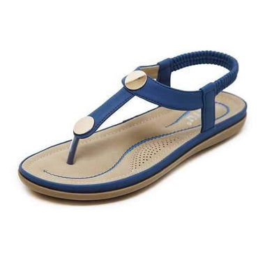 Metal Elastic Band Flat Sandals