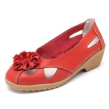 Flower Leather Hollow Out Pumps