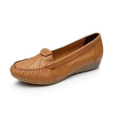 Soft Leather Stitching Flat Shoes