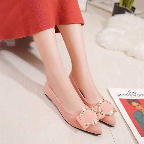 Metal Buckle Lady Shoes