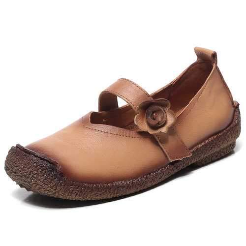 SOCOFY Soft Flat Leather Shoes