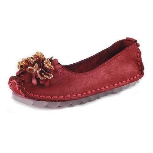 Flower Stitching Flat Shoes