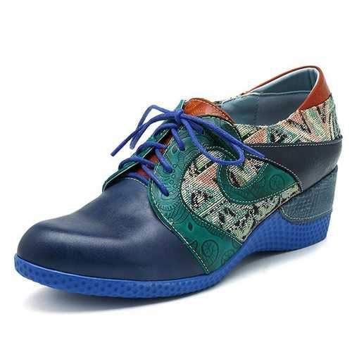 SOCOFY Casual Jacquard Leather Shoes