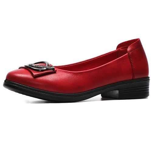 Leather Comfy Slip On Flat Loafers