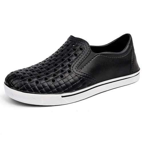 Men Breathable Hole Slip On Casual Shoes