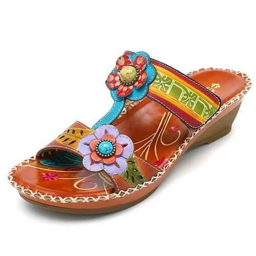 SOCOFY Bohemian Adjustable Leather Sandals