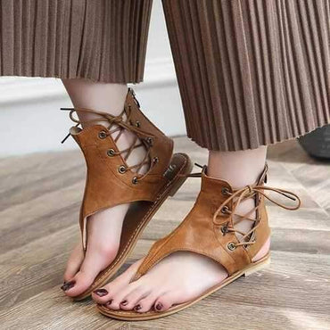 Clip Toe Lace Up Lady Sandals