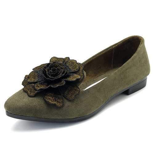 Pointed Toe Lady Flower Ballet Flat Shoes