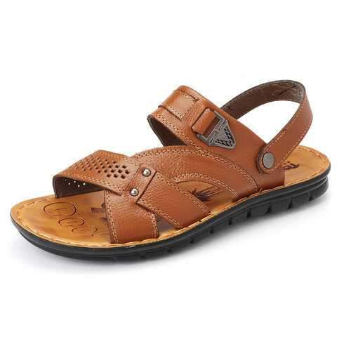 Men Opened Toe Water Friendly Leather Sandals