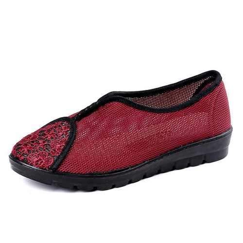 Flower Mesh Breathable Flat Shoes