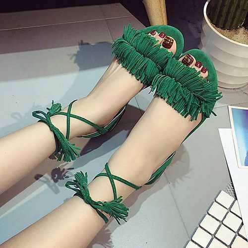 Tassel Strappy Roman Sandals