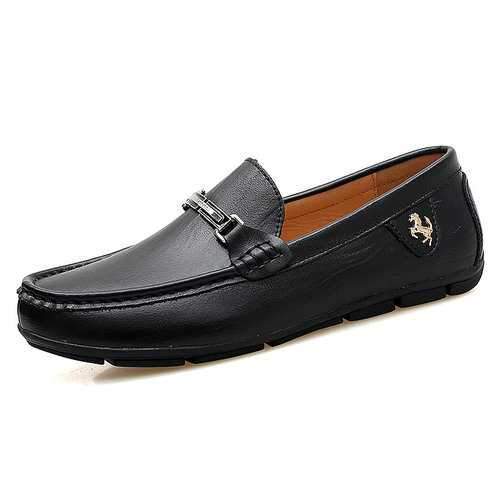 Men Soft Cow Leather Large Size Casual Shoes