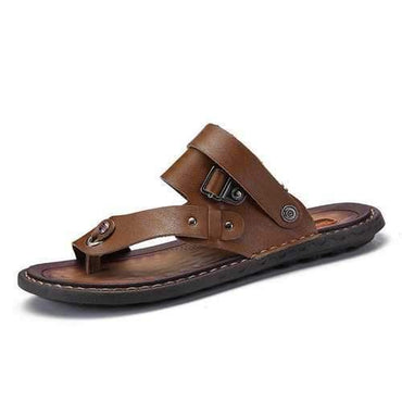 Men Microfiber Leather Clip Toe Wear-resistant Casual Sandal