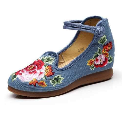 Embroidered Hidden Heel Folkways Shoes