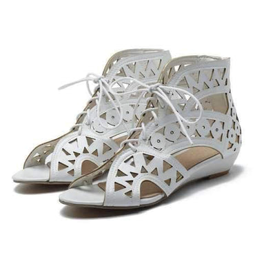 Plus Size Hollow Peep Toe Sandals