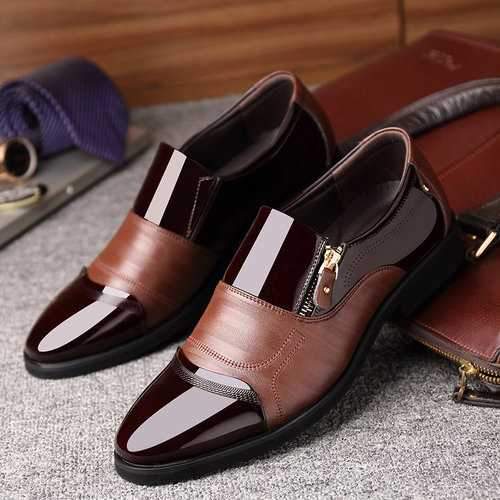 Men Zipper Dress Shoes