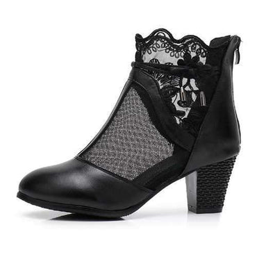 Lace Breathable Zipper Mesh Boots