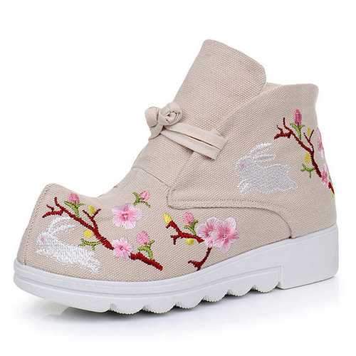 Flower Chinese Knot Canvas Boots