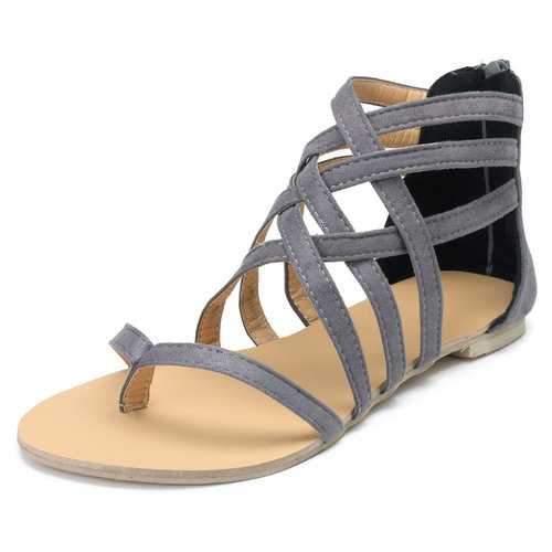 Clip Toe Zipper Lady Flat Sandals