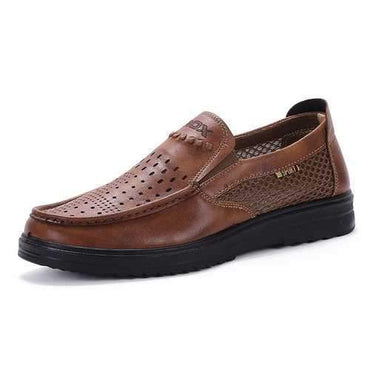 Men Large Size Hollow Out Leather Casual Shoes