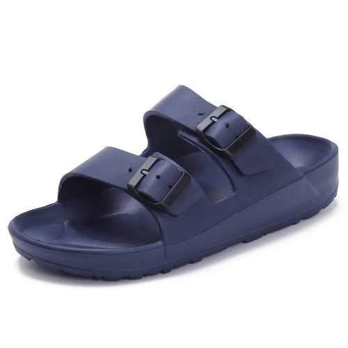 Men Metal Buckule Opened Toe Soft Sandals