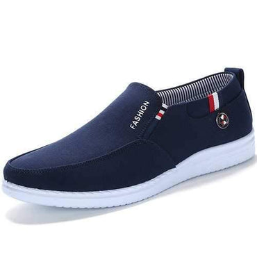 Men Fabric Flat Slip On Casual Shoes