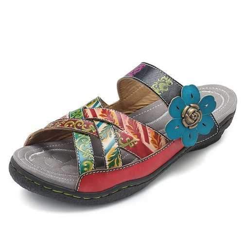 SOCOFY Bohemian Adjustable Leather Sandals