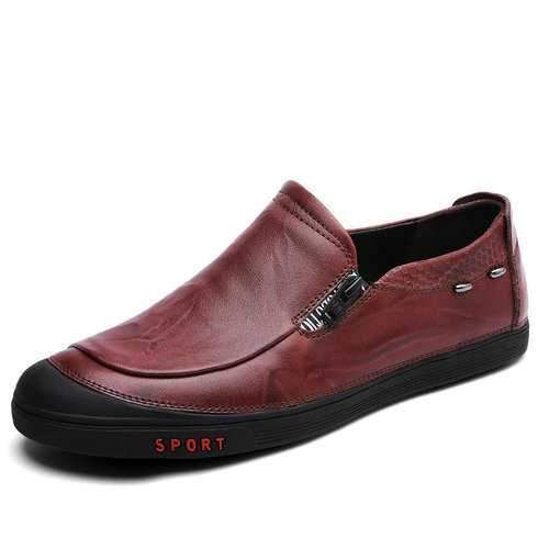 Men Stylish Side Zipper Leather Shoes