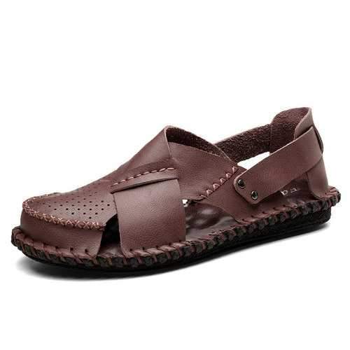 Men Hand Stitching Leather Sandals