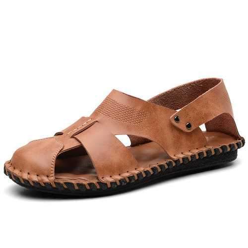 Men Hand Stitching Leather Sandals