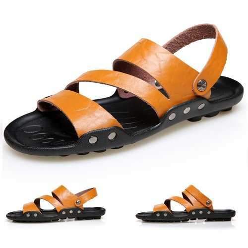 Large Size Men Leather Sandals