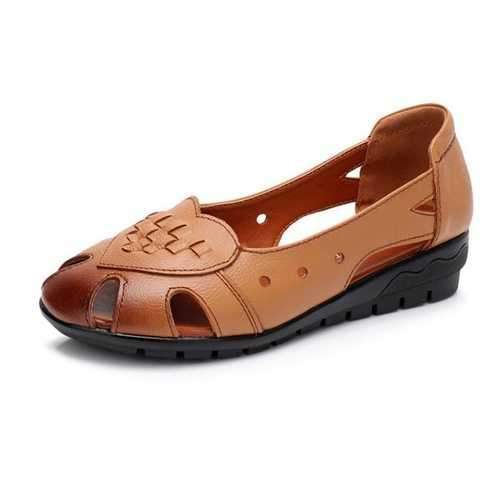 Soft Hollow Cow Leather Flats