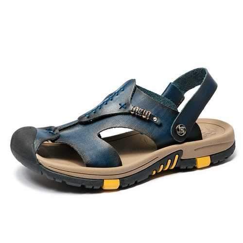 Men Slip Resistant Leather Sandals