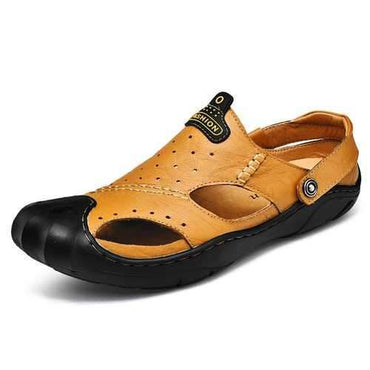 Men Closed Toe Leather Sandals