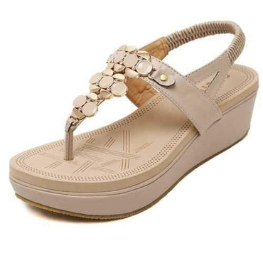 Rhinestone Clip Toe Wedges Sandals