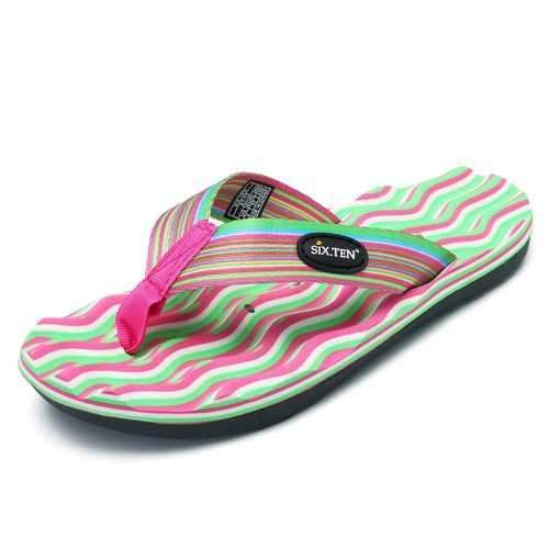 Stripe Clip Toe Outdoor Beach Slippers