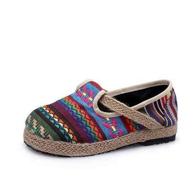 Colorful Vintage Woven Flat Shoes