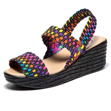 Elastic Wedge Heel Knitting Sandals