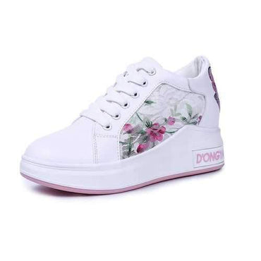 Lace Flower Increasing White Shoes