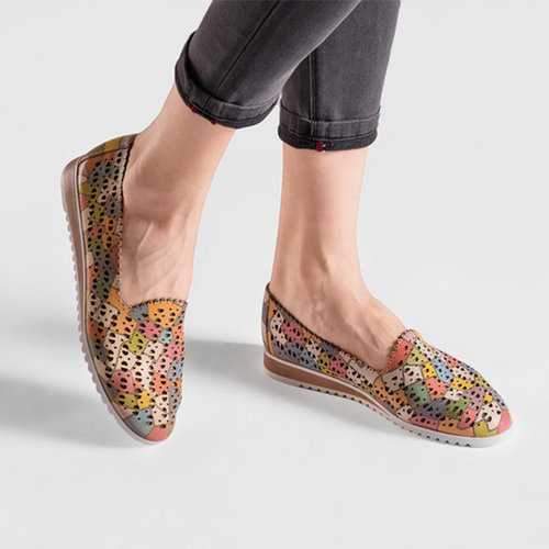 Colorful Printing Hollow Out Shoes