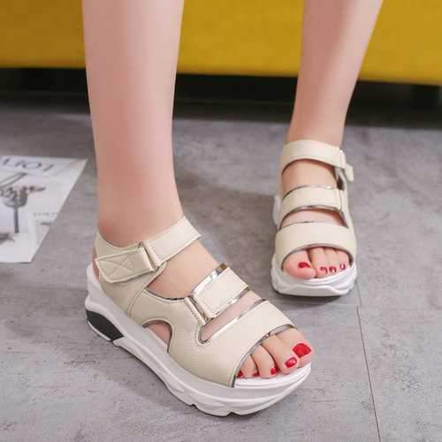 Hook Loop Platform Athletic Sandals