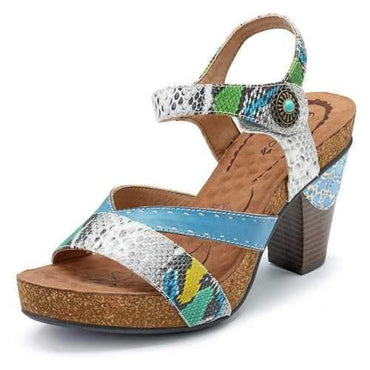 SOCOFY Bohemian Buckle Genuine Leather Sandals