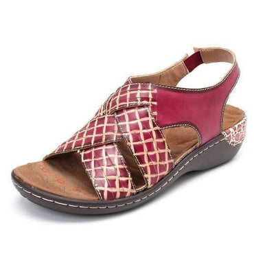 SOCOFY Casual Slip On Soft Flat Leather Sandals