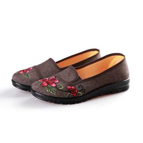 Floral Printing Retro Lazy Flats