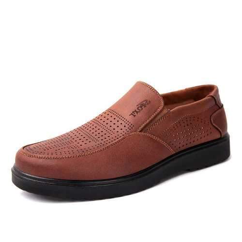 Men Microfiber Fabric Hollow Casual Shoes