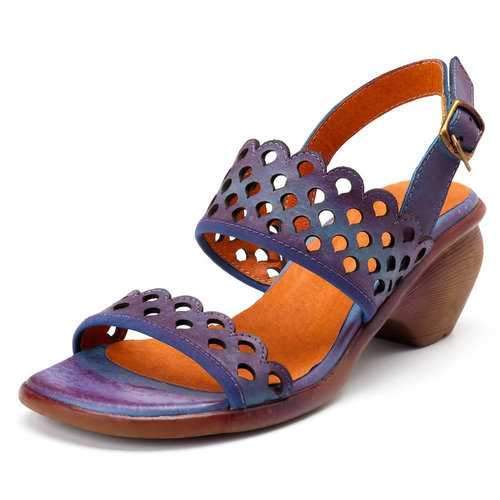 SOCOFY Handmade Color Leather Sandals