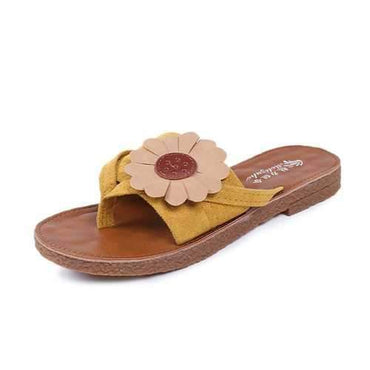 Flower Soft Sole Flat Beach Slippers