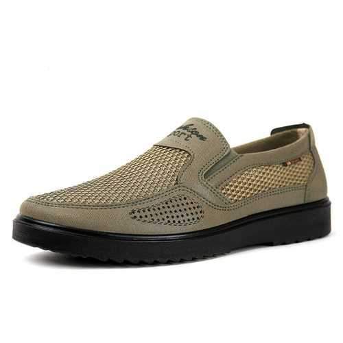 Men Old Peking Style  Mesh Splicing Casual Shoes