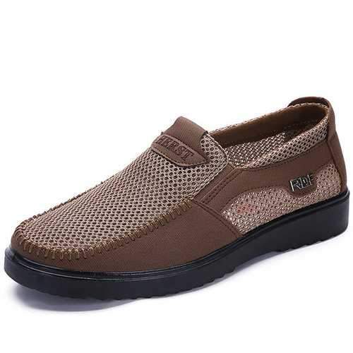 Men Mesh Splicing Soft Sole Slip On Mesh Shoes